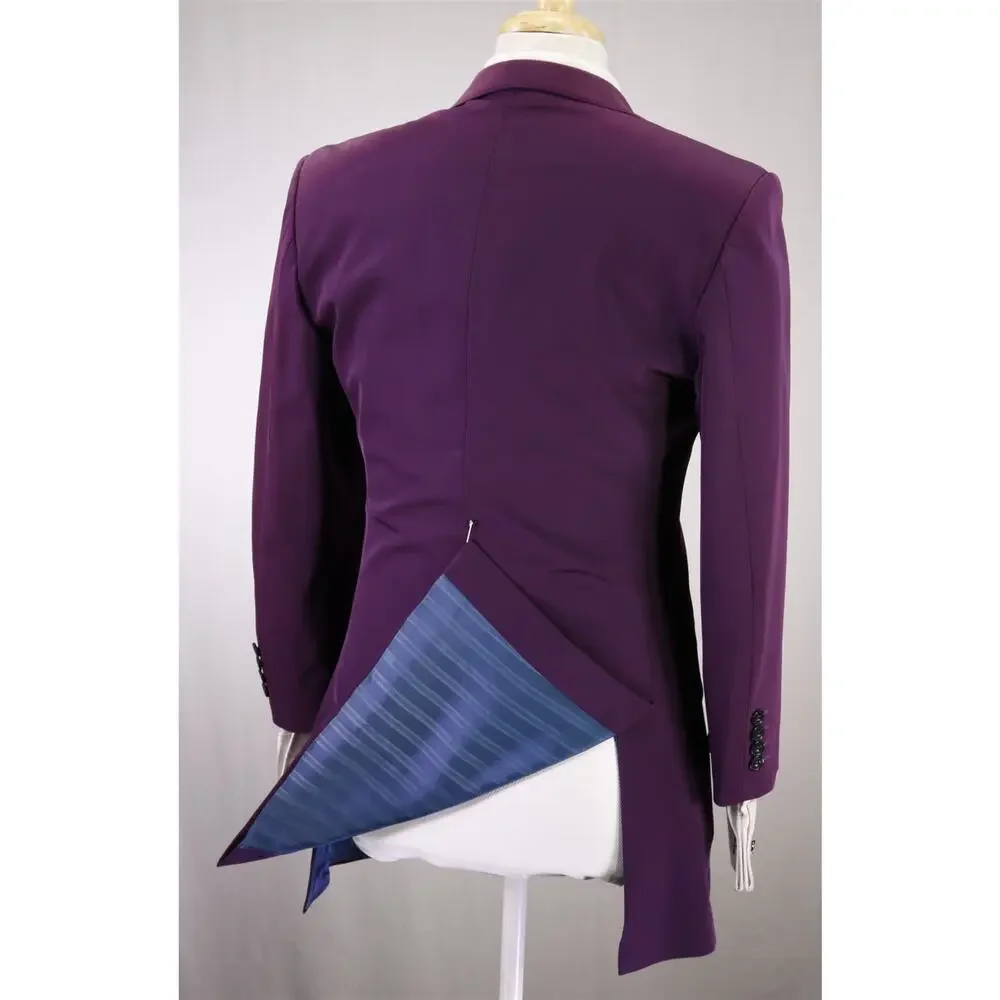 Ozwald Boateng Bespoke Couture Solid Purple 2-Btn Techno Suit 36R
